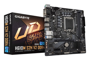 GIGABYTE H610M S2H V2 DDR4 Carte mère - Compatible avec processeurs Intel Core 14th CPUs, 6+1+1 Hybrid Phases Digital VRM, up to 3200MHz DDR4 (OC), 1xPCIe 3.0 M.2, GbE LAN, USB 3.2 Gen 1