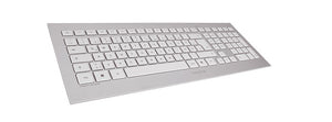 CHERRY DW 8000 clavier Souris incluse Universel RF sans fil QWERTY Anglais américain Argent, Blanc