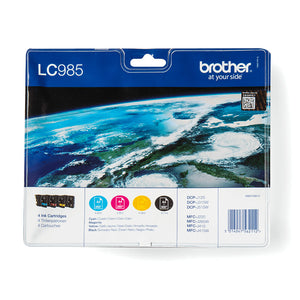 Brother LC985VALBPDR cartouche d'encre 4 pièce(s) Original Noir, Cyan, Magenta, Jaune