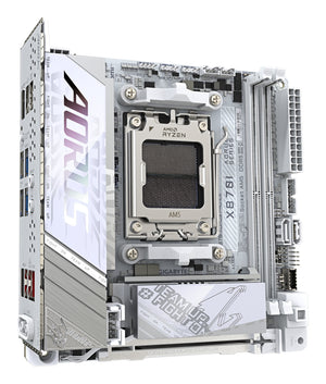 GIGABYTE X870I AORUS PRO ICE Carte mère - Compatible avec les processeurs AMD Ryzen série 9000, VRM 8+2+1 phases, jusqu'à 8400 MHz DDR5 (OC), 1xPCIe 5.0 M.2 + 1xPCIe 4.0 M.2, WI-FI 7, LAN 2,5 GbE, USB 4
