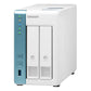 QNAP TS-231P3 NAS Tower Annapurna Labs Alpine AL-214 4 Go DDR3 0 To QNAP QTS Turquoise, Blanc