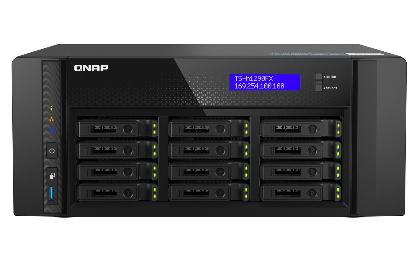 QNAP TS-h1290FX NAS Tower EPYC 7232P 64 Go DDR4 0 To QuTS hero Noir