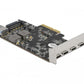 DeLOCK Carte PCI Express x4 vers 4 x USB Type-C + 1 x USB Type-A - SuperSpeed USB 10 Gbps - Facteur de forme à profil bas