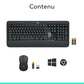 Logitech 920-008676 clavier Souris incluse Universel RF sans fil AZERTY Français Noir, Blanc