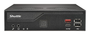 Shuttle Slim PC DH810 , S1851, 1x HDMI (2.1), 1x DP, 1x USB-C (DP), 1x 2.5", 2x M.2, 2x LAN (Intel 1G + 2.5G), 2x COM, fonctionnement permanent 24/7, attaches VESA