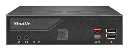 Shuttle Slim PC DH810 , S1851, 1x HDMI (2.1), 1x DP, 1x USB-C (DP), 1x 2.5", 2x M.2, 2x LAN (Intel 1G + 2.5G), 2x COM, fonctionnement permanent 24/7, attaches VESA