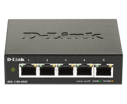 D-Link DGS-1100-05V2/E commutateur réseau Géré L2 Gigabit Ethernet (10/100/1000) Noir