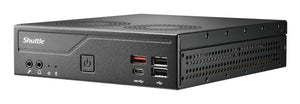 Shuttle Slim PC DH810 , S1851, 1x HDMI (2.1), 1x DP, 1x USB-C (DP), 1x 2.5", 2x M.2, 2x LAN (Intel 1G + 2.5G), 2x COM, fonctionnement permanent 24/7, attaches VESA