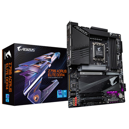 GIGABYTE Z790 AORUS ELITE DDR4 Carte mère - Compatible avec processeurs Intel Core 14th Gen CPUs, 16+1+2 Phases Digital VRM, up to 5333MHz DDR4 (OC), 4xPCIe 4.0 M.2, 2.5GbE LAN, USB 3.2 Gen 2x2
