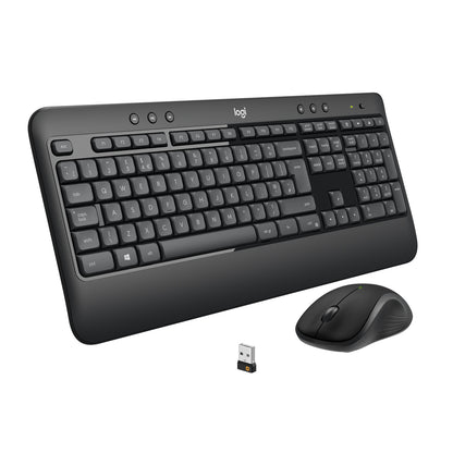 Logitech 920-008677 clavier Souris incluse Universel RF sans fil QWERTZ Suisse Noir, Blanc