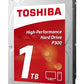 Toshiba P300 1TB disque dur 1 To 7200 tr/min 64 Mo 3.5" Série ATA III