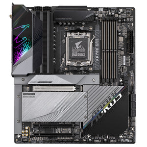 GIGABYTE X670E AORUS MASTER Carte mère - Compatible avec AMD Ryzen 9000 Series CPUs, 16+2+2 Phases Digital VRM, up to 8000MHz DDR5 (OC), 2xPCIe 5.0 + 2xPCIe 4.0 M.2, Wi-Fi 6E, 2.5GbE LAN, USB 3.2 Gen 2x2