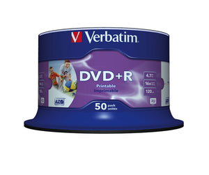Verbatim DVD+R Wide Inkjet Printable No ID Brand 4,7 Go 50 pièce(s)