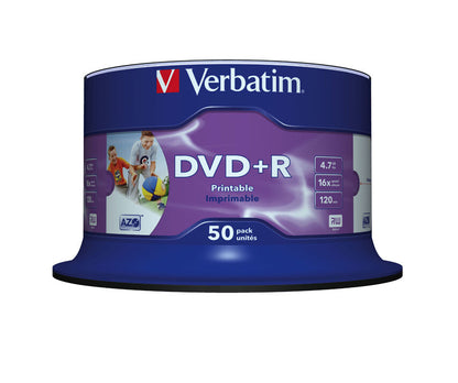 Verbatim DVD+R Wide Inkjet Printable No ID Brand 4,7 Go 50 pièce(s)