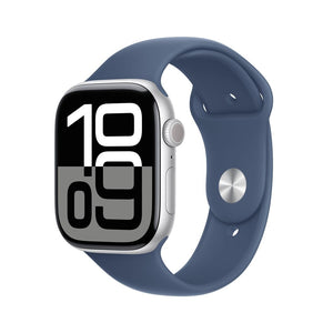 Apple Watch Series 10 silver aluminium 46mm denim sport band Size M/L_62776.jpg