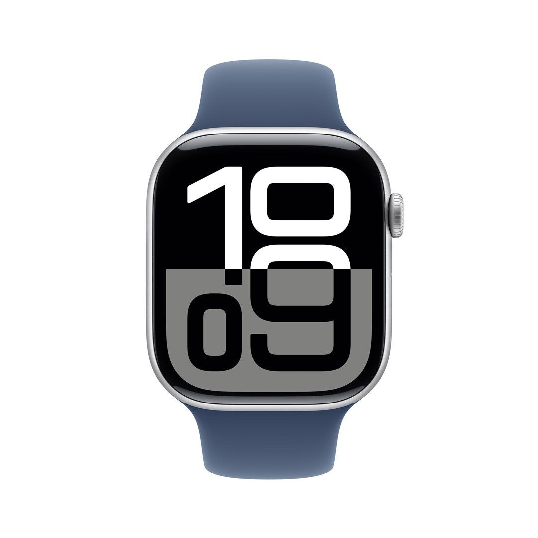 Apple Watch Series 10 silver aluminium 46mm denim sport band Size M/L_62777.jpg