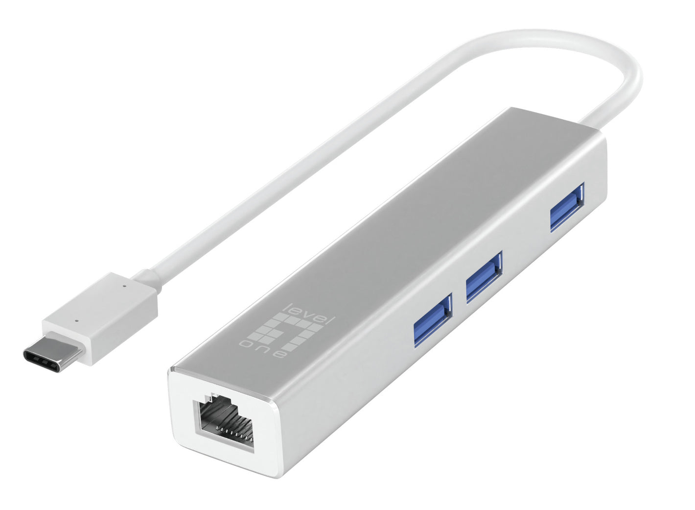 LevelOne Adapter USB-C - GBit-LAN + USB3.0-Hub_63695.jpg