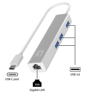 LevelOne Adapter USB-C - GBit-LAN + USB3.0-Hub_63696.jpg