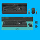Logitech 920-008677 clavier Souris incluse Universel RF sans fil QWERTZ Suisse Noir, Blanc