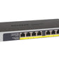 NETGEAR GS108LP Non-géré Gigabit Ethernet (10/100/1000) Connexion Ethernet, supportant l'alimentation via ce port (PoE) 1U Noir, Gris