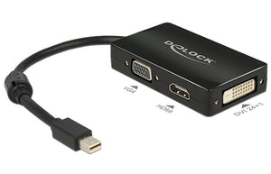DeLOCK 0.16m DisplayPort/VGA + HDMI + DVI 0,16 m Mini DisplayPort VGA (D-Sub)+ HDMI + DVI Noir