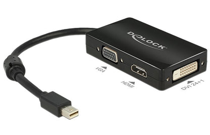 DeLOCK 0.16m DisplayPort/VGA + HDMI + DVI 0,16 m Mini DisplayPort VGA (D-Sub)+ HDMI + DVI Noir