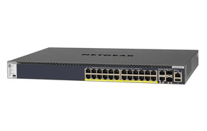 NETGEAR M4300-28G-PoE+ Géré L2/L3/L4 10G Ethernet (100/1000/10000) Connexion Ethernet, supportant l'alimentation via ce port (PoE) 1U Noir