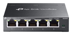 TP-Link Omada ES205G commutateur réseau Géré Gigabit Ethernet (10/100/1000) Noir