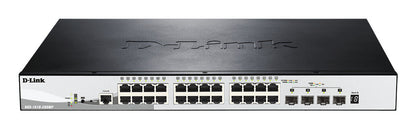 D-Link DGS-1510-28XMP Géré L2/L3 Gigabit Ethernet (10/100/1000) Connexion Ethernet, supportant l'alimentation via ce port (PoE) Noir, Gris