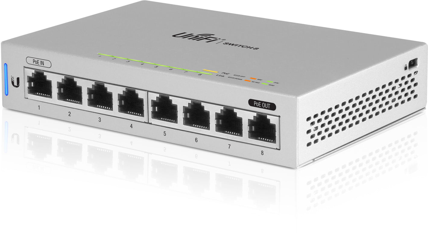 Ubiquiti UniFi Switch 8 Géré Gigabit Ethernet (10/100/1000) Connexion Ethernet, supportant l'alimentation via ce port (PoE) Gris