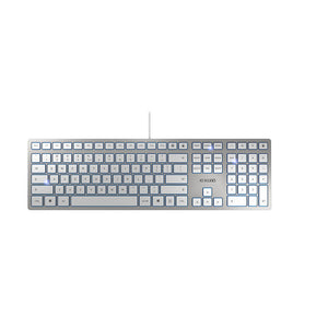CHERRY KC 6000 Slim clavier Universel USB Anglais américain Argent, Blanc