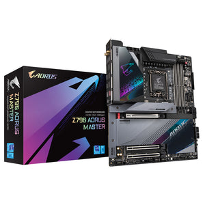 GIGABYTE Z790 AORUS MASTER Carte mère - Prend en charge les processeurs Intel Core 13e génération, VRM numérique 20+1+2 phases, jusqu'à 8000 MHz DDR4 (OC), 1xPCIe 5.0+4xPCIe 4.0 M.2, Wi-Fi 6E, LAN 10GbE, USB 3.2 Gen 2x2