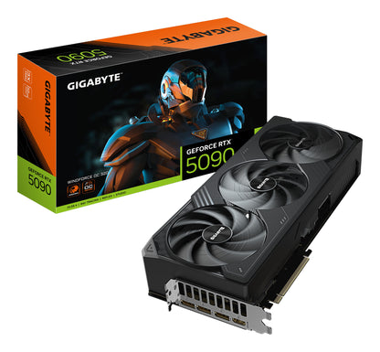 GIGABYTE GeForce RTX 5090 WINDFORCE OC 32G Carte Graphique - 32 Go GDDR7, 512 bits, PCI-E 5.0, 2467MHz Fréquence du Cœur, 3 x DP 2.1a, 1 x HDMI 2.1b, NVIDIA DLSS 4, GV-N5090WF3OC-32GD