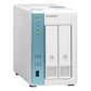 QNAP TS-231P3 NAS Tower Annapurna Labs Alpine AL-214 4 Go DDR3 0 To QNAP QTS Turquoise, Blanc