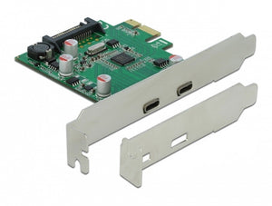 DeLOCK Carte PCI Express x1 vers 2 x externe USB 5 Gbps USB Type-C femelle