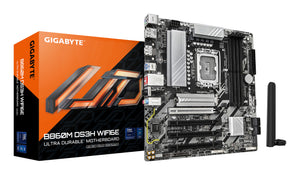 GIGABYTE B860M DS3H WIFI6E Carte mère - Processeurs Intel Core Ultra, VRM 5+1+2+1 phases, jusqu'à 9066MHz DDR5, 1xPCIe 5.0 + 1xPCIe 4.0 M.2, LAN 2,5 GbE, WIFI 6E, USB 3.2 Gen 2