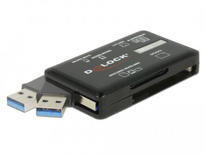DeLOCK Lecteur de carte SuperSpeed USB 5 Gbps pour cartes de mémoire CF / SD / Micro SD / MS / M2 / xD