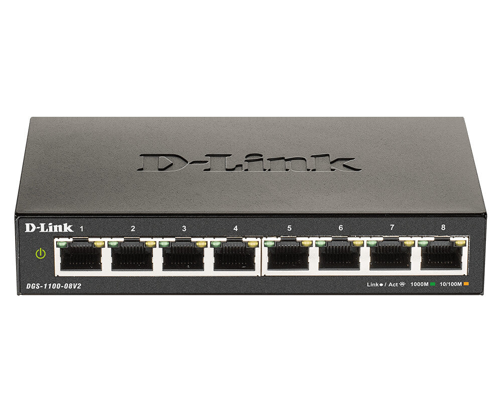 D-Link DGS-1100-08V2 Géré L2 Gigabit Ethernet (10/100/1000) Noir