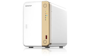 QNAP TS-262 NAS Tower Intel® Celeron® N4505 4 Go 0 To QNAP QTS Or, Blanc