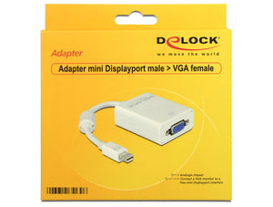 DeLOCK Adapter mini Displayport / VGA FM 0,18 m VGA (D-Sub) Blanc