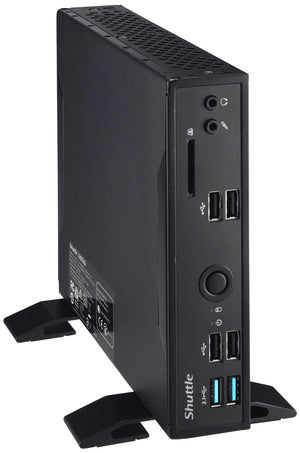 Shuttle XPC slim Barebone DS10U, Celeron 4205U, 1xHDMI,1xDP,1x VGA, 2x LAN,1xCOM, 8x USB, fanless, fonctionnement permanent 24/7