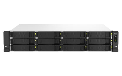 QNAP TS-1264U-RP NAS Rack (2 U) Intel® Celeron® 8 Go DDR4 0 To QNAP QTS Aluminium, Noir