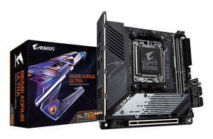 GIGABYTE B650I AORUS ULTRA Carte Mère - Compatible avec les processeurs AMD Ryzen 9000, VRM numérique 8+2+1, jusqu'à 7200MHz DDR5 (OC), 1x PCIe 5.0 + 2x PCIe 4.0 M.2, Wi-Fi 6E, LAN 2.5GbE, USB 3.2 Gen 2x2