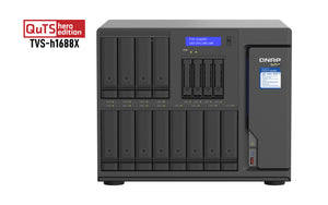 QNAP TVS-h1688X NAS Tower Intel® Xeon® W-1250 32 Go DDR4 0 To QuTS hero Noir