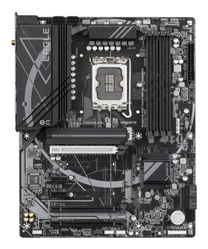 GIGABYTE Z790 EAGLE AX Carte mère - Prend en charge les processeurs Intel Core de 14e génération, VRM numérique 12+1+1 phases, jusqu'à 7600 MHz DDR5 (OC), 3xPCIe 4.0 M.2, Wi-Fi 6E, LAN 2.5GbE, USB 3.2 Gen 2