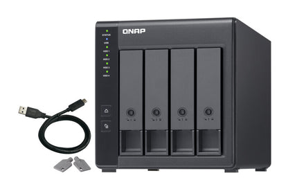 QNAP TR-004 Boîtier de disques de stockage Boîtier disque dur/SSD Noir 2.5/3.5"