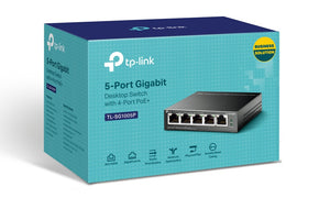 TP-Link TL-SG1005P commutateur réseau Non-géré Gigabit Ethernet (10/100/1000) Connexion Ethernet, supportant l'alimentation via ce port (PoE) Noir