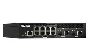 QNAP QSW-M2108R-2C commutateur réseau Géré L2 2.5G Ethernet (100/1000/2500) Connexion Ethernet, supportant l'alimentation via ce port (PoE) Noir