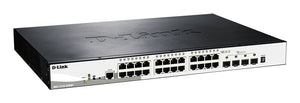 D-Link DGS-1510-28XMP Géré L2/L3 Gigabit Ethernet (10/100/1000) Connexion Ethernet, supportant l'alimentation via ce port (PoE) Noir, Gris