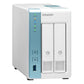 QNAP TS-231K serveur de stockage NAS Tower Annapurna Labs Alpine AL-214 1 Go DDR3 0 To QNAP QTS Turquoise, Blanc
